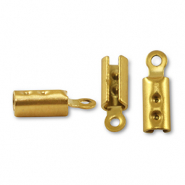 Stainless Steel findings fold over cords ends Gold