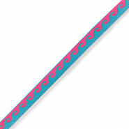 Ribbon text waves Neon Blue-Pink