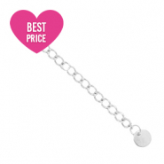 Stainless Steel findings extension chain coin 6mm Silver