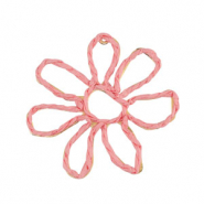 Raffia pendants flower 55mm Light Pink