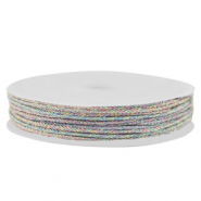 Macramé bead cord braided 1mm Multicolour Metallic