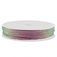 Macramé bead cord braided 1mm Purple Metallic