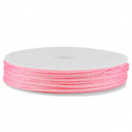 Macramé bead cord braided 1mm Pink Metallic
