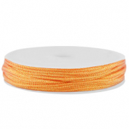Macramé bead cord braided 1mm Orange Metallic