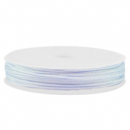 Macramé bead cord braided 1mm Light Blue-Purple Metallic