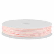 Macramé bead cord braided 1mm Light Pink Metallic