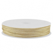 Macramé bead cord braided 1mm Light Gold Metallic