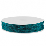Macramé bead cord braided 0,8mm Teal Metallic