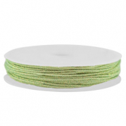 Macramé bead cord braided 0,8mm Light Green-Gold Metallic