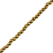 Round hematite beads 2mm faceted cut Gold