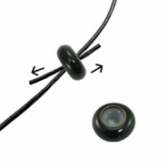 Smart stopper bead enamel 10x4mm Black