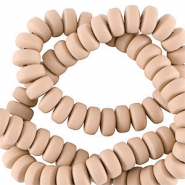 Polymer beads rondelle 7mm Creamy Brown