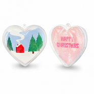 Transparent ornament heart Transparent-Pink/White-Blue-Green