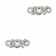 DQ European metal charms connector "JOY" Antique Silver (nickel free)