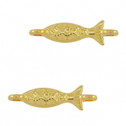 DQ European metal charms Connector Fish Gold (nickel free)