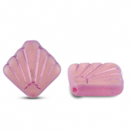 Czech Beads diafan 17mm Transparent Pink AB-Pink