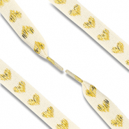 Trendy shoe laces with heart Off White-Gold