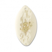 Polymer pendants leaf Off White-Beige-Gold