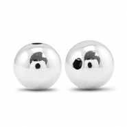 Metal-look beads round 14mm Silver Metallic