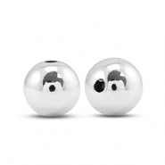 Metal-look beads round 12mm Silver Metallic