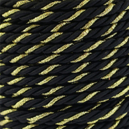Trendy cord twisted 3mm Black-Gold