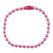 Colourful jewellery findings ball chain with clasp Shiny Dark Pink