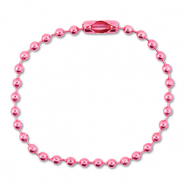 Colourful jewellery findings ball chain with clasp Shiny Pink