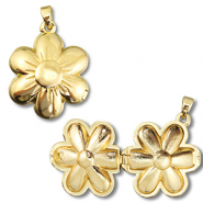 Eco-brass® metal medallion charms flower Gold
