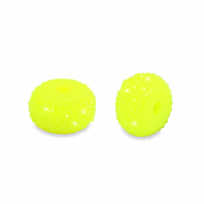 Resin beads rondelle 10mm Neon Yellow