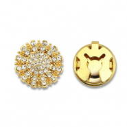 Eco-brass® metal button covers zirconia sun Gold-Crystal