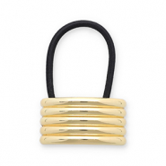 Hair accessories hair tie with metal Gold-Black