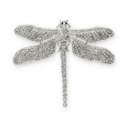 Statement brooches dragonfly Silver-Black-Transparent