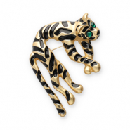 Statement brooches tiger Gold-Black-Green