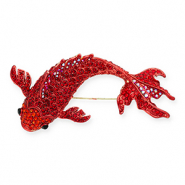 Statement brooches koi carp Red-Red AB Coating-Black