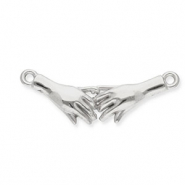 Stainless steel findings connector pinky promise Silver