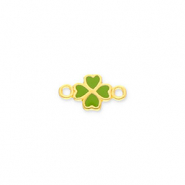 DQ European metal charms connector clover Gold-Green (Nickelfree)