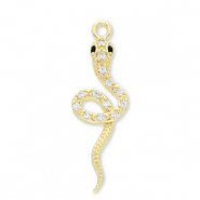 Brass TQ metal charms snake Gold-Transparent