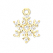 Brass TQ metal charms snowflake Gold-Transparent