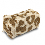 BY31® Pouch teddy with leopard print Beige Brown-Brown