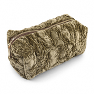 BY31® Pouch velvet with stitched circles Olive Brown