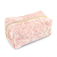 BY31® Pouch velvet with stitched circles Light Pink