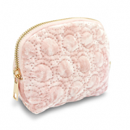 BY31® Pouch velvet with stitched circles Light Pink