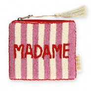 BY31® Pouch "Madame" Red-Vanilla White-Mauve Pink-Gold