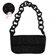 Handbag with glass beads Black
