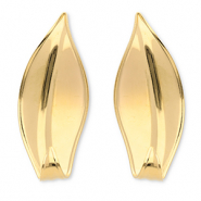 Stainless steel earrings / earpins leaf Gold