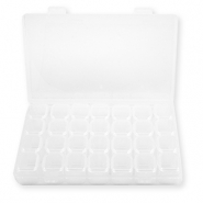 Jewellery storage box with 7x4 compartments Transparent