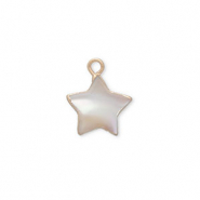 Freshwater pearls charm star Gold-Natural White