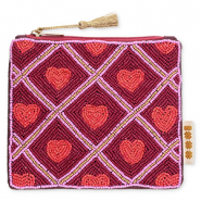 BY31® Pouch hearts Lilac Pink-Port Red-Coral Red-Gold