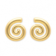 Stainless steel earrings / earpin spiral Gold