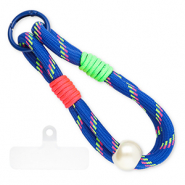 Trendy phone cord incl. insert Dark Blue-Neon Pink-Neon Green-Ivory White